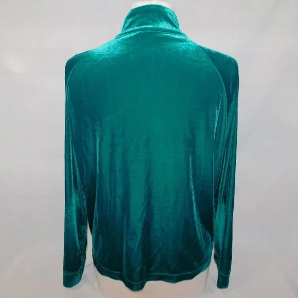 TanJay Emerald Velvet Jacket Lounging - Picture 8 of 9